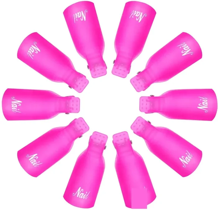 10 cappucci con clip per rimuovere smalto in gel, Nail Art e acrilico