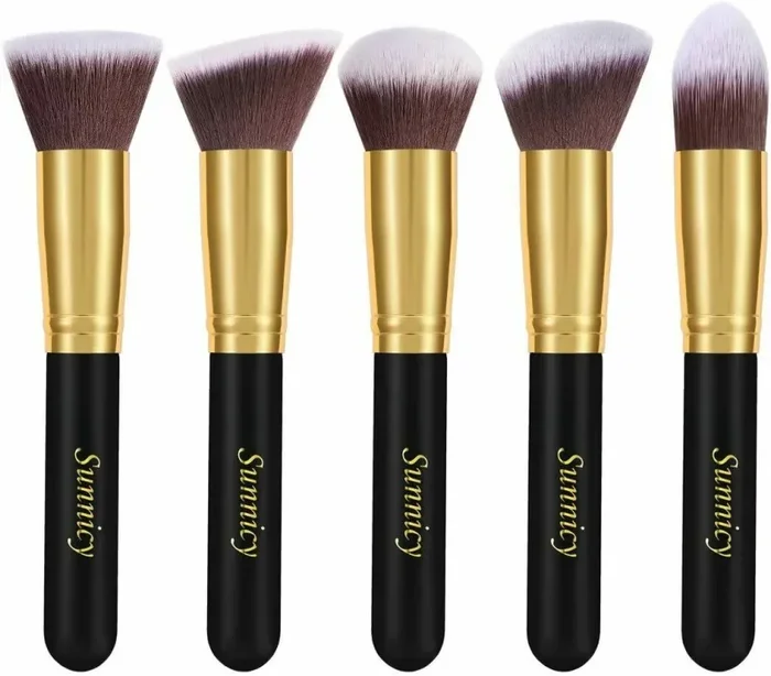 10 Pennelli Professionali da trucco con Setole di alta qualità, + spugnetta - immagine 3