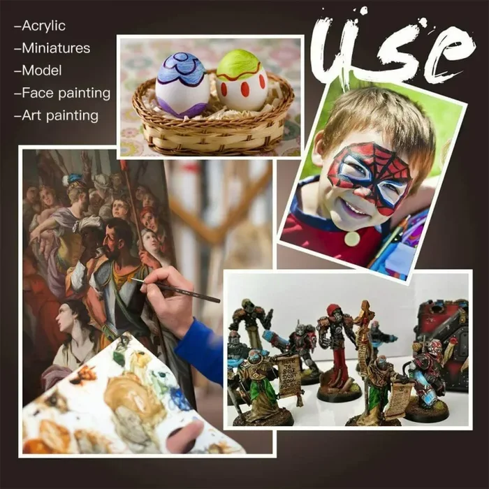 10 x pennelli a punta fine per dipingere miniature modelli, Attività artistiche - immagine 2