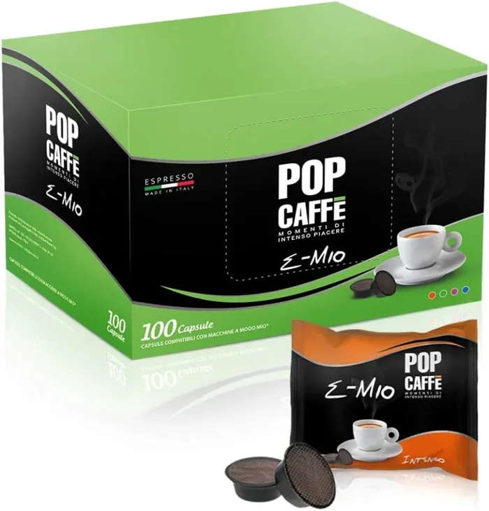 100 CAPSULE POP CAFFE’ E-MIO 1 INTENSO COMPATIBILI LAVAZZA A MODO MIO In saldo