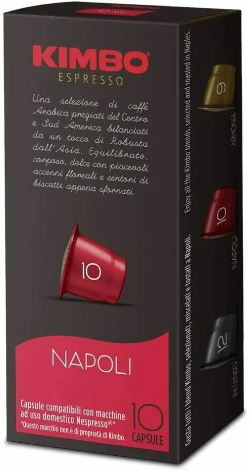 100 x Capsule di caffè Kimbo Napoli espresso, Compatibile con sistema Nespresso