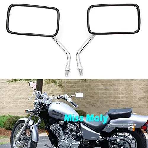 10mm Motociclo Specchi, Specchi retrovisori Chrome M10 per Shadow VTX… Vendita calda online - immagine 3