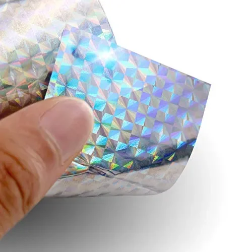 110m x 5 cm Nastro Repellente olografico Riflettente, 110 m x 5 cm, Silver - immagine 3