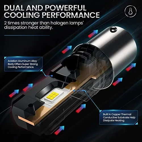 1156 P21W LED Lampadine, 4000LM BA15S DRL Luci di 1156/P21W - immagine 2