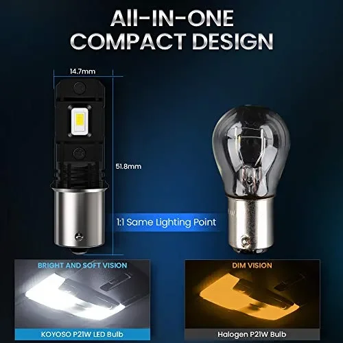 1156 P21W LED Lampadine, 4000LM BA15S DRL Luci di 1156/P21W - immagine 3