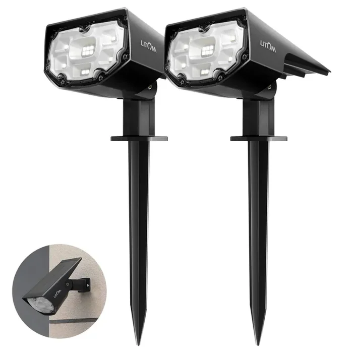 12 LED Luci Solari Esterno, IP67 Luce Solare con 2 Modalità di 2 pezzi