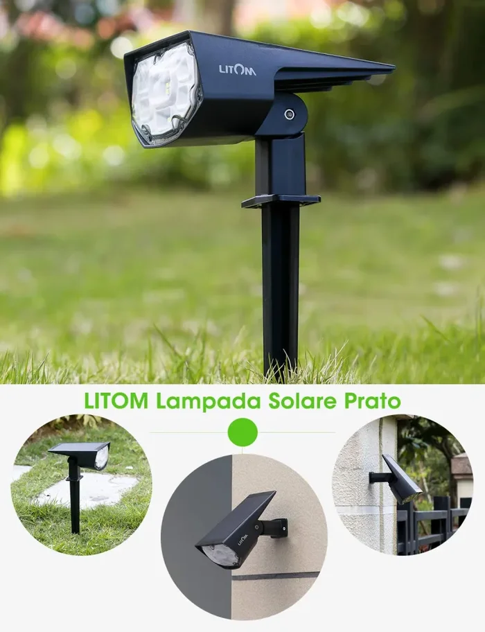 12 LED Luci Solari Esterno, IP67 Luce Solare con 2 Modalità di 2 pezzi - immagine 3