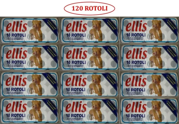 120 ROTOLI CARTA IGIENICA ELLIS 2 VELI DELICATA – N° 12 CONFEZIONI DA 10 ROTOLI Fornitura - immagine 2