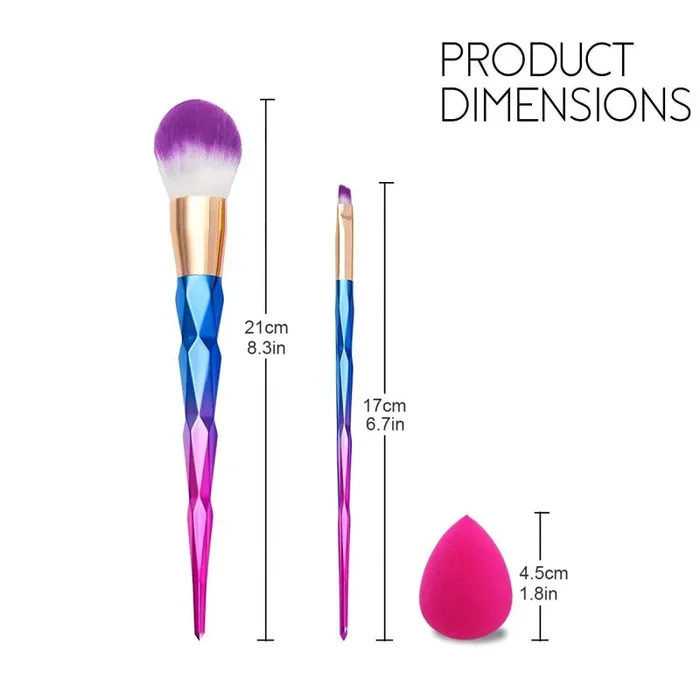 12pcs Pennelli da Trucco per Applicazione 12 pezzi, Spazzole + Beauty Blender - immagine 2