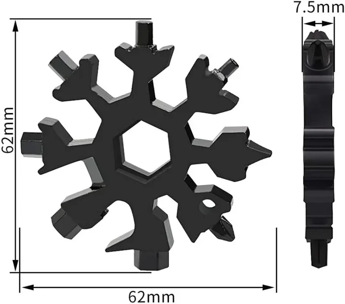 18 in-1 Multi-Tool Snowflake, ZoneYan Multi-Tool in Acciaio Inox Portatile,Cacciavite Apri bottiglia Campeggio di Viaggio, All’aperto Strumento Avventura (3) - immagine 2