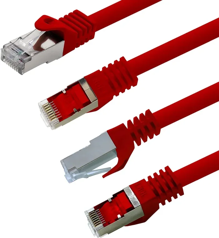 1aTTack.de 0,25m – Rosso – 1 Pezzo – Cat.7 Cavi di Rete CAT7-10000 MBit/s S-FTP Doppia schermatura PIMF 600MHz 4x2xAWG26 / 7 CU Rame Non Contiene alogeni Compatibile con CAT5e CAT6 Cat 6a Cat8 - immagine 3