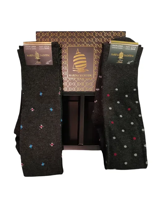 2 paia calza lunga cotone caldo uomo Marina Yachting art MP403 colore assortito misura unica