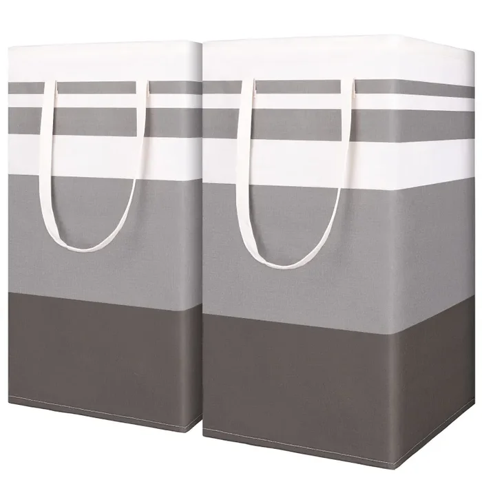 2 Pezzi Cesto Portabiancheria Sporca 75L, Salvaspazio, Porta Biancheria, Cesto Panni Sporchi Pieghevole con Maniglie Estese per Riporre Vestiti