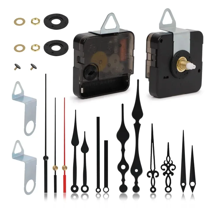 2 Pezzi Movimento al Quarzo Silenzioso, Meccanismo Orologio Coppia Elevata Movimento Albero Lungo con 5 Diverse Paia di Mani Parti Riparazione dell’Orologio Fai da Te Sostituzione, 2/5″ (B)