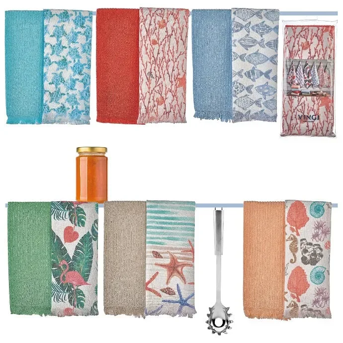 2 strofinacci in cotone vingi art HAWAII colore a scelta misura unica