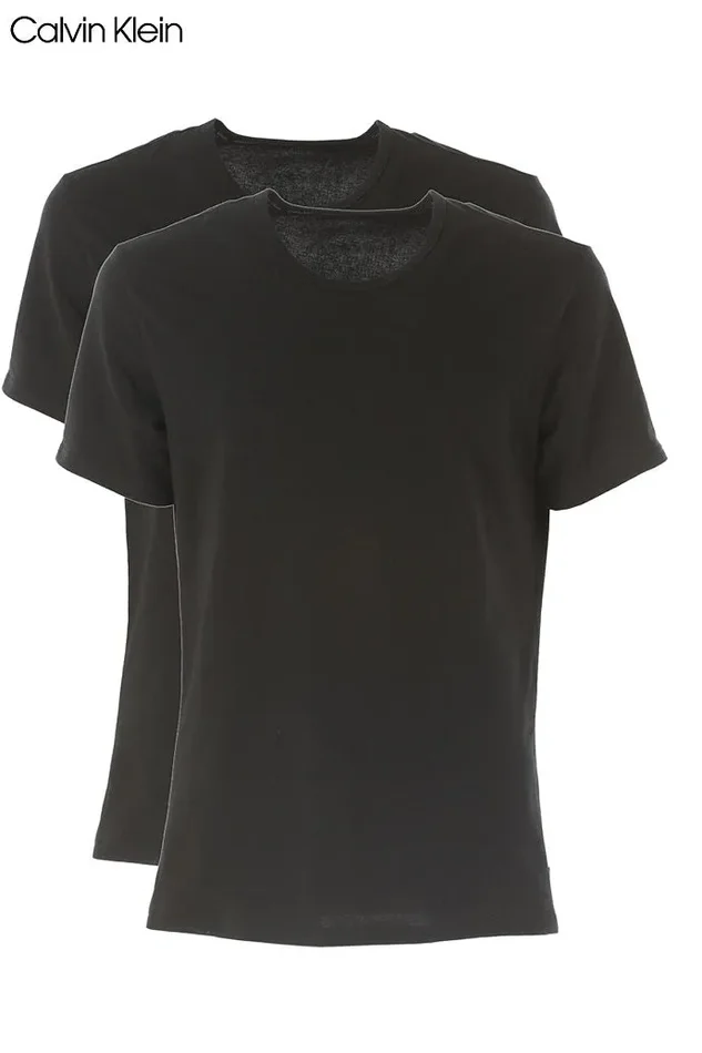 2 T-SHIRT BIPACK UOMO MEZZA MANICA CALVIN KLEIN ART NB1088A IN COTONE ELASTAN COLORE E MISURA A SCELTA Online ora - immagine 3