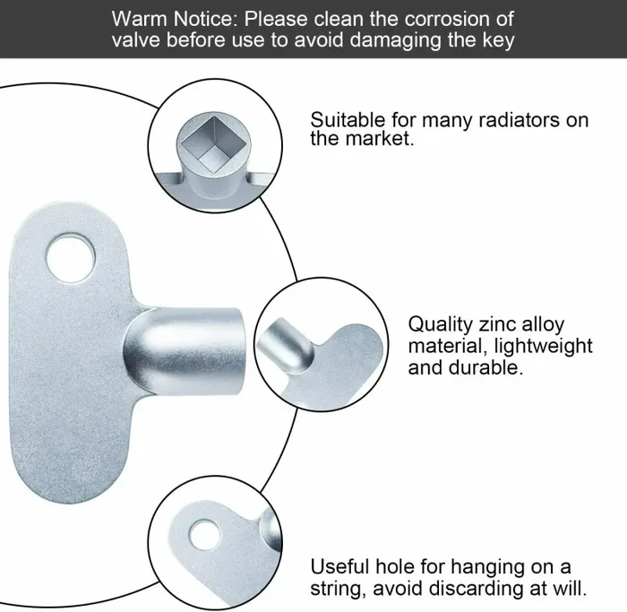 2 x Chiavi universali per spurgo radiatori termosifoni domestico, attacco 5 mm - immagine 3