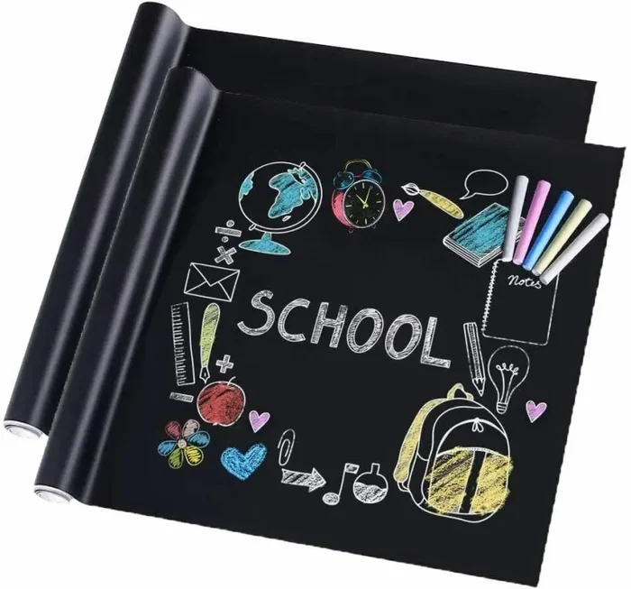 2 x Lavagna Adesiva Rimovibile in PVC Nero 44 X 210cm + 5 Gessetti Vendita calda - immagine 2