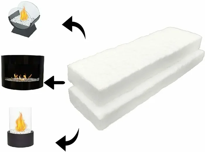 2 x Spugna per stufa e camini a bioetanolo etanolo, Lana di ceramica 30 X 10 cm - immagine 3