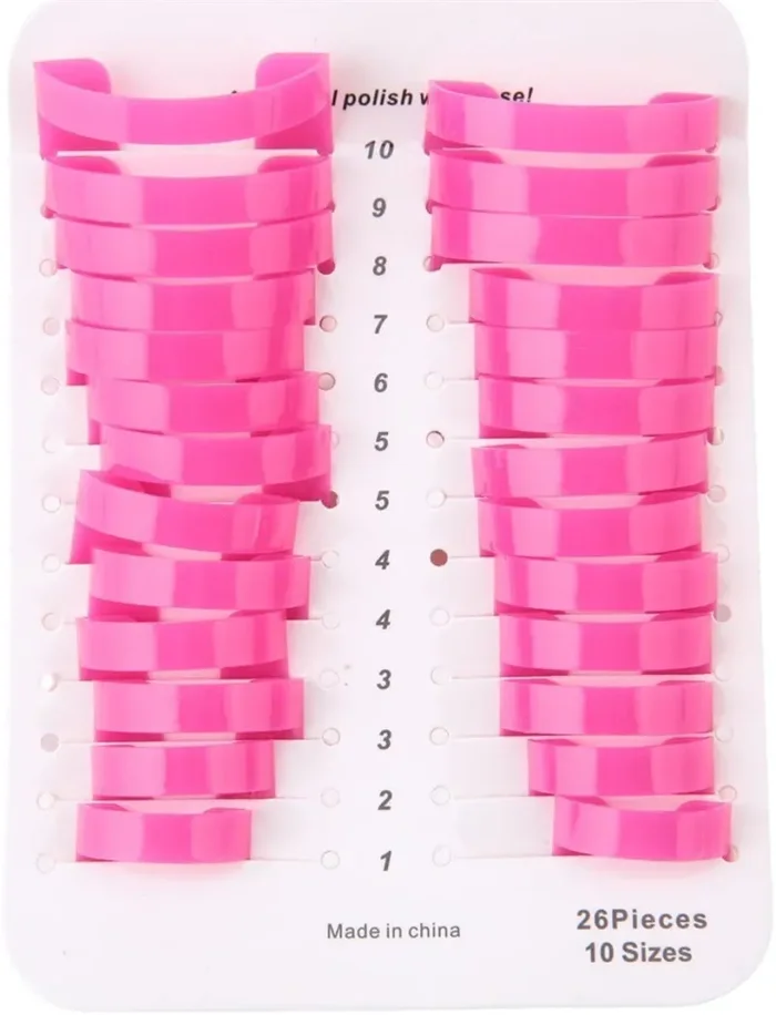 26 PCS Stencil per smalto,Protettore per unghie, smalto per unghie stencil in 10 misure Guida alla pittura per unghie kit per strumenti base per nail art - immagine 2