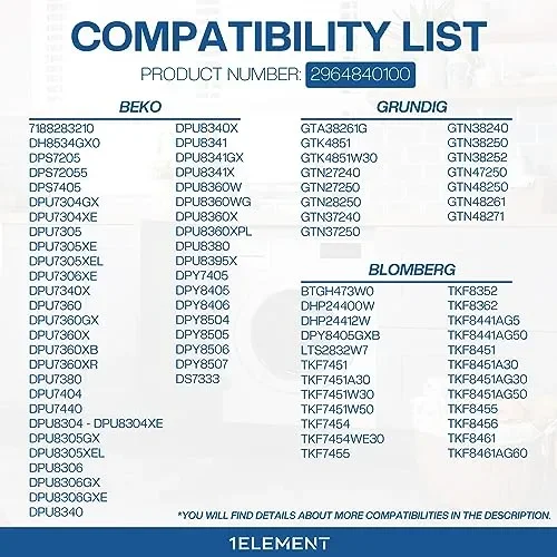 3 Filtri per asciugatrice Beko 2964840100 Ricambio per asciugatrice (anche per Grundig, Blomberg, Elektra-Bregenz) - immagine 2