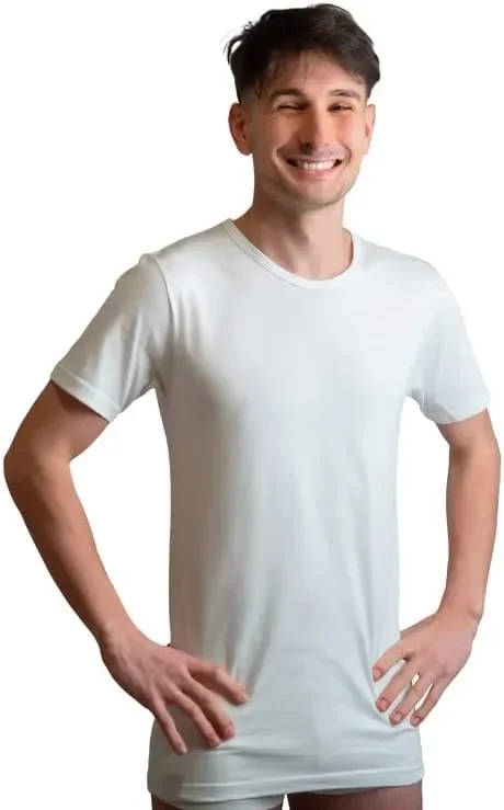 3 Maglie Intime per Uomo New Day Manica Corta in 100% Cotone Girocollo e scollo a V Colore e misura a scelta - immagine 2