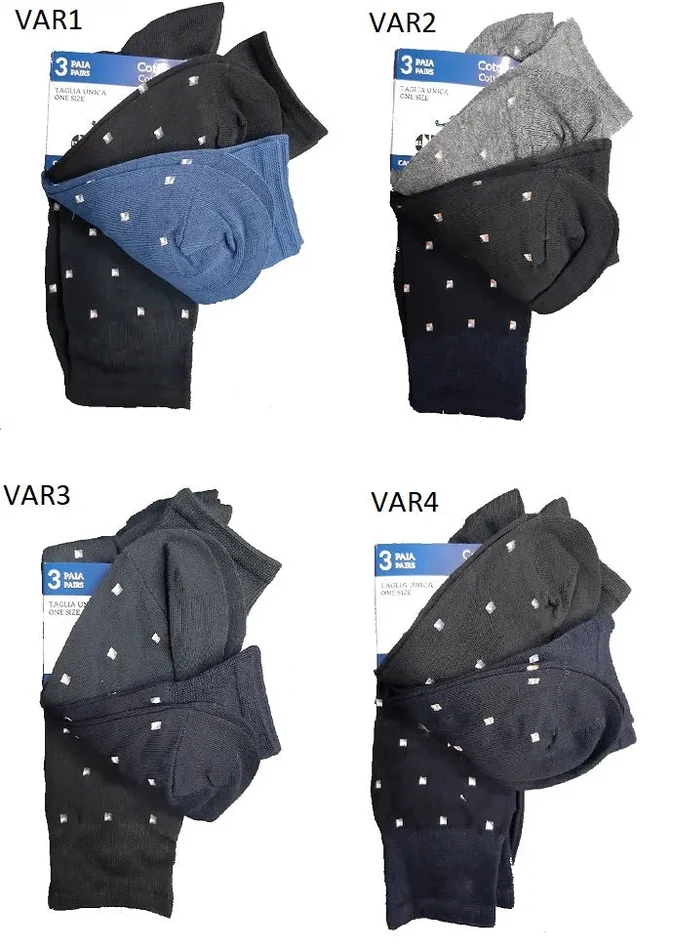 3 paia di calze corte uomo charro art CRISTIAN 41ASS colore a scelta misura unica Moda