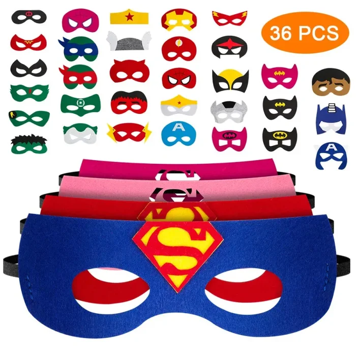 36 Pezzi Nuova Edizione Maschere di Supereroi, Maschera per Bambini,…