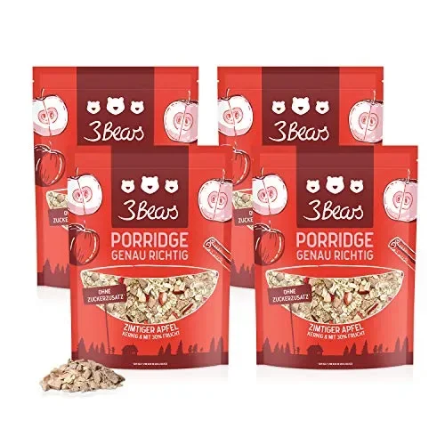 3Bears Porridge Mela e Cannella – pacchetto con 4 confezioni (4 x 400g)….