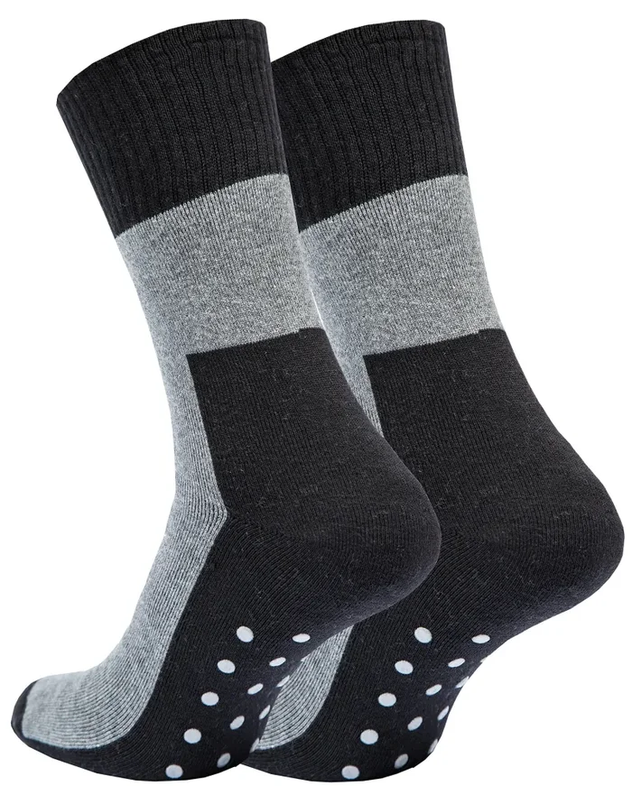 4 paia calze antiscivolo – suola per donna e uomo (43-46, grigio… - immagine 2