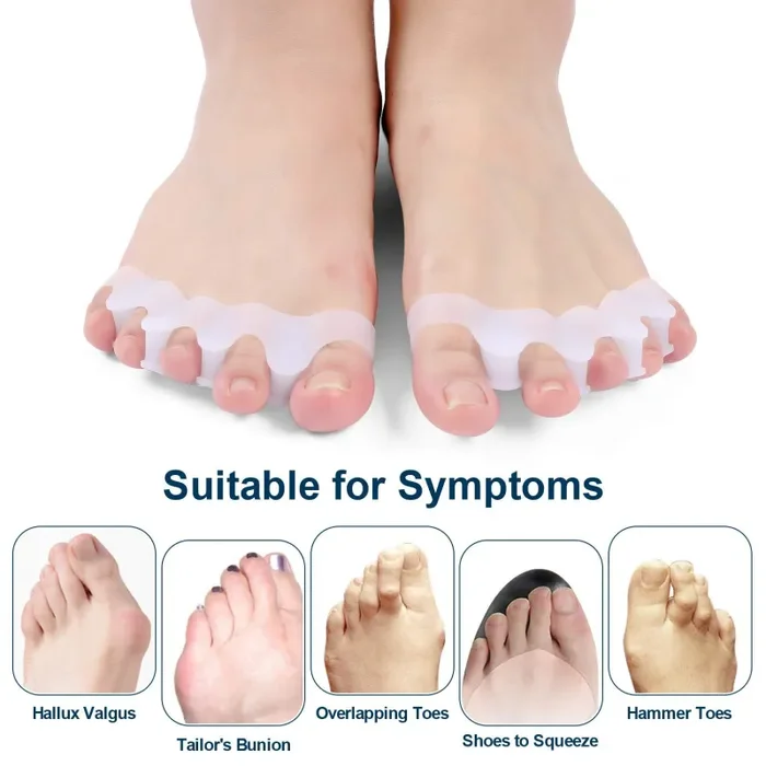 4 Paia gel Toe Separatore, barelle in per dita del piede sovrapposte,… - immagine 2