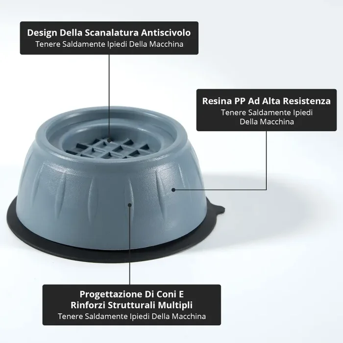 4 Pcs Piedini Antivibrazione Lavatrice, Gomma, Femmina-femmina Universali per Asciugatrice, Frigoriferi, Mobili ed Elettrodomestici - immagine 2