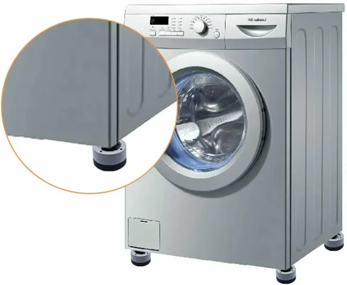 4 x Piedini anti vibrazione per lavatrice e asciugatrice, Universali in gomma - immagine 2