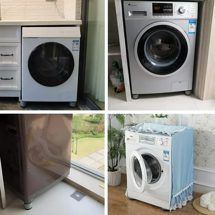 4 x Piedini anti vibrazione per lavatrice e asciugatrice, Universali in gomma - immagine 3