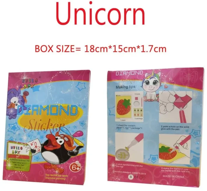 400 magic Kit di Adesivi per Pittura Diamante 5D Fai-da-Te per Bambini Kit per Pittura Diamante di Natale Piccolo Facile Dipingi con I Numeri (Animal) - immagine 2