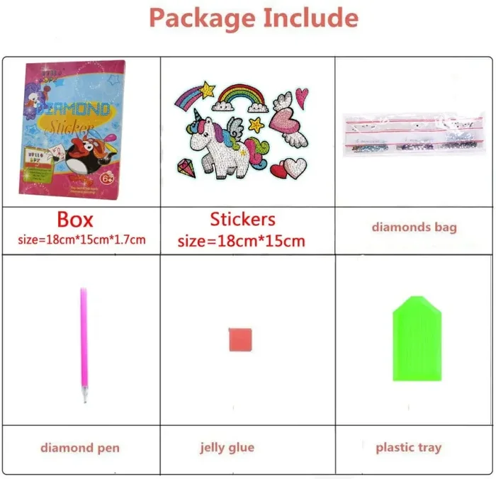 400 magic Kit di Adesivi per Pittura Diamante 5D Fai-da-Te per Bambini Kit per Pittura Diamante di Natale Piccolo Facile Dipingi con I Numeri (Animal) - immagine 3