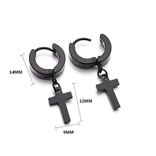 5 Paia Orecchini Uomo Donna Bambina in Acciaio Inossidabile, Croce… - immagine 2