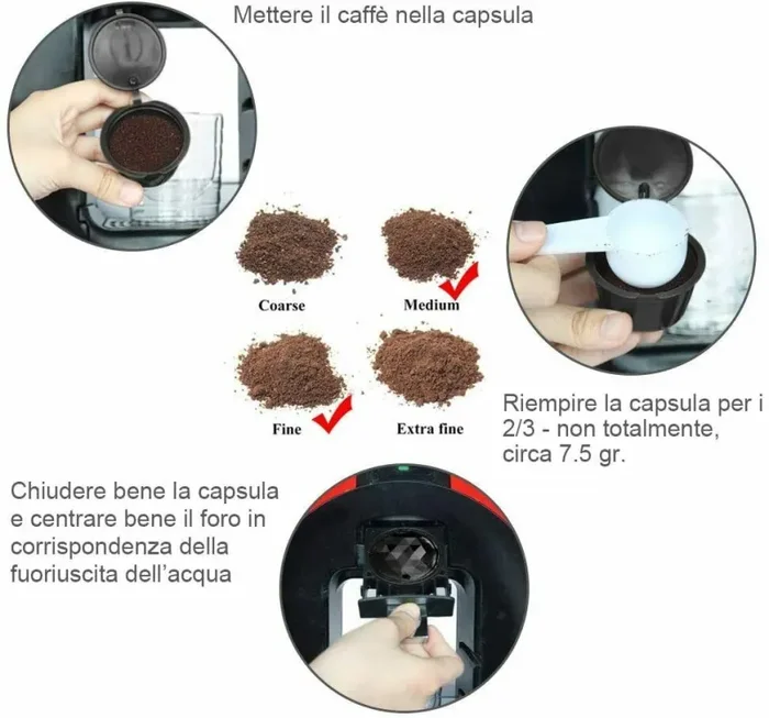 5 x Capsule ricaricabili compatibili per Dolce Gusto Kit con dosatore + spazzola - immagine 3
