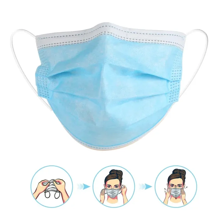 50 pcs Taglia Bambini Protezione del Viso in Meltblown Tessuto Non Tessuto nasello regolabile, Consegna entro 48 ore (Blu, 50) - immagine 3