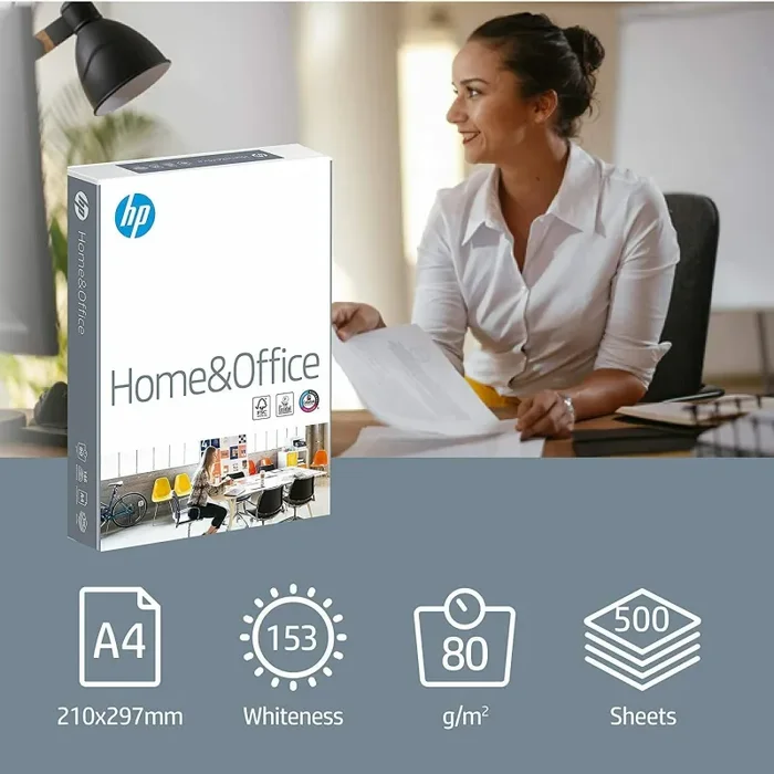 500 x Fogli di carta per stampante formato A4, Risma HP 107 Micron ECF, PECF - immagine 2