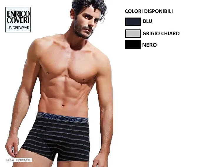 6 BOXER UOMO ENRICO COVERI ART EB1667 COLORE FOTO MISURA A SCELTA