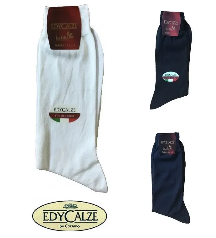 6 PAIA DI CALZE CORTE UOMO EDY CALZE IN FILO DI SCOZIA ART. 50/1 COL. E MIS. A SCELTA Online