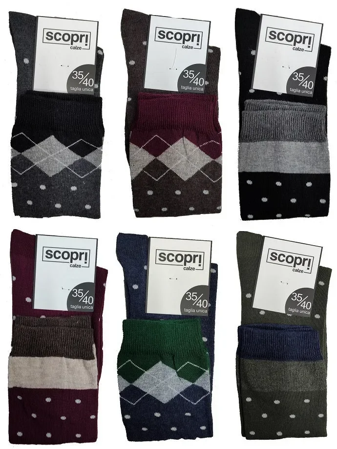6 paia di calze donna lunghe scopri art hilary colore foto misura unica Sconti