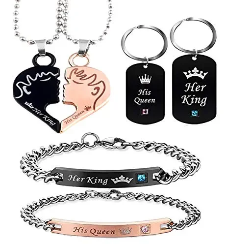 6 pezzi Acciaio inossidabile San Valentino regalo Lovers marito e moglie…