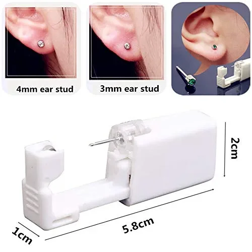 6 pistole usa e getta per piercing all’orecchio, con orecchini, indolore,… - immagine 2