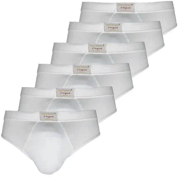 6 Slip Uomo Divino in SOFFICE Cotone 100% Taglie Normali E CALIBRATE dalla M Fino 8XL