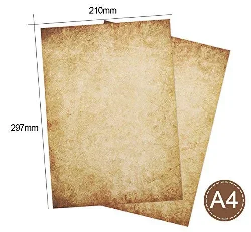 60 fogli di Carta nel Set Cancelleria Antico Vintage DIN A4 100g/m² Absofine… - immagine 2