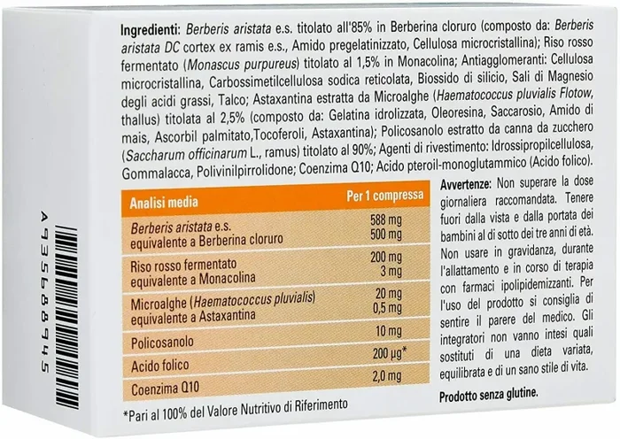 60 x Compresse di Integratore alimentare Con Riso Rosso Coenzima Q10, Armolipid - immagine 3