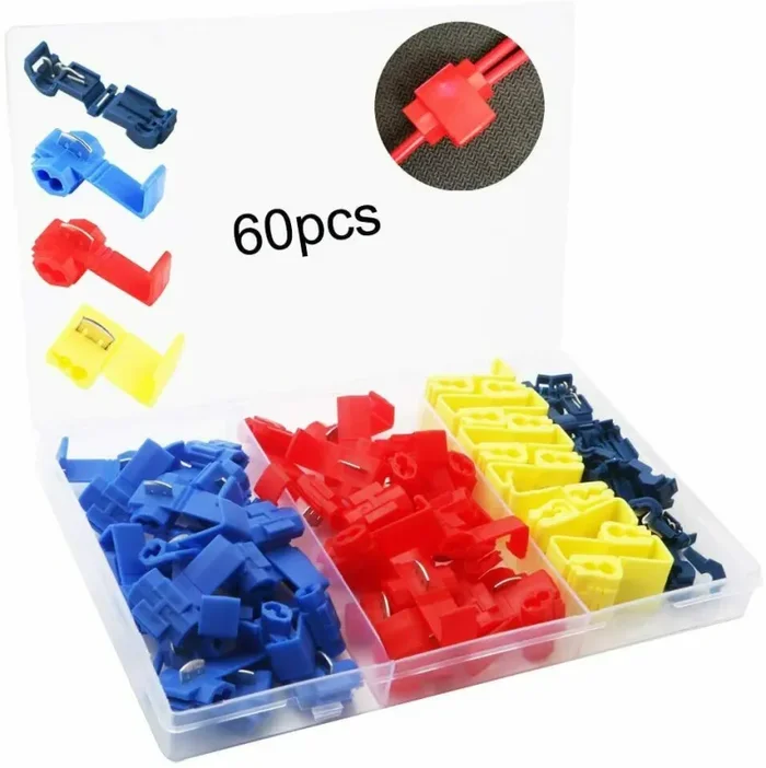 60 x Connettore ruba corrente isolati, Connettore derivazione, Cablaggio fili