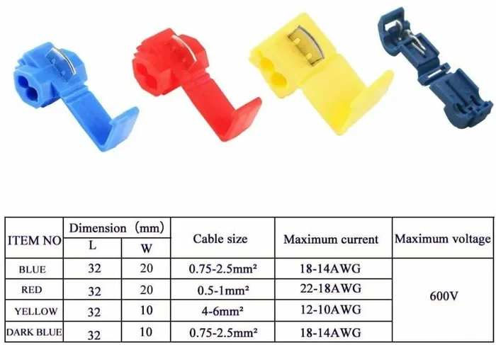 60 x Connettore ruba corrente isolati, Connettore derivazione, Cablaggio fili - immagine 3